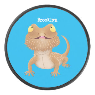 Disco De Hockey Personalizado del lagarto de dragón barbudo