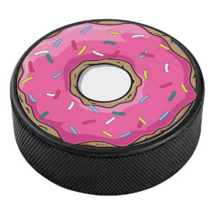 Disco De Hockey Personalizado rosado Donut con rociadores