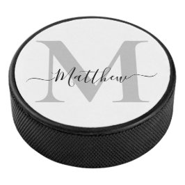 Disco De Hockey Personalizar el nombre inicial del monograma