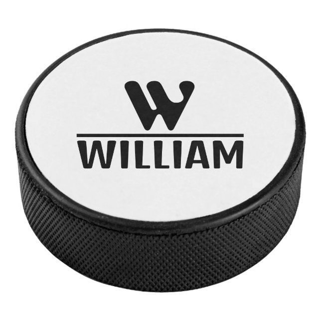 Disco De Hockey Personalize Monogram Name Puck (3/4)