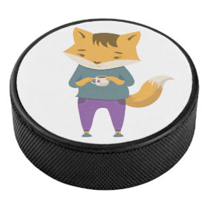 Disco De Hockey Pezón lindo con taza de té