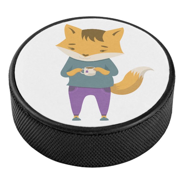 Disco De Hockey Pezón lindo con taza de té (3/4)