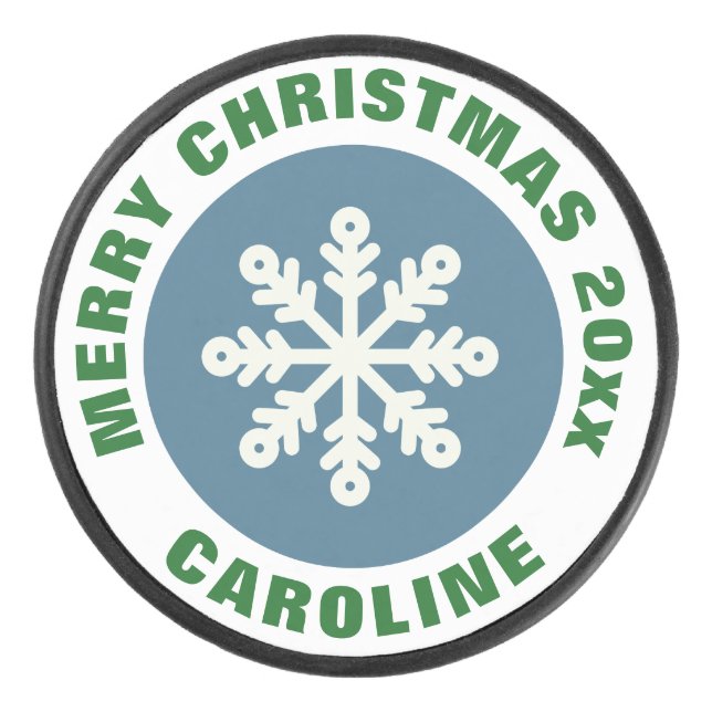 Disco De Hockey Pie de hockey sobre hielo/Navidades Snowflake (Anverso)