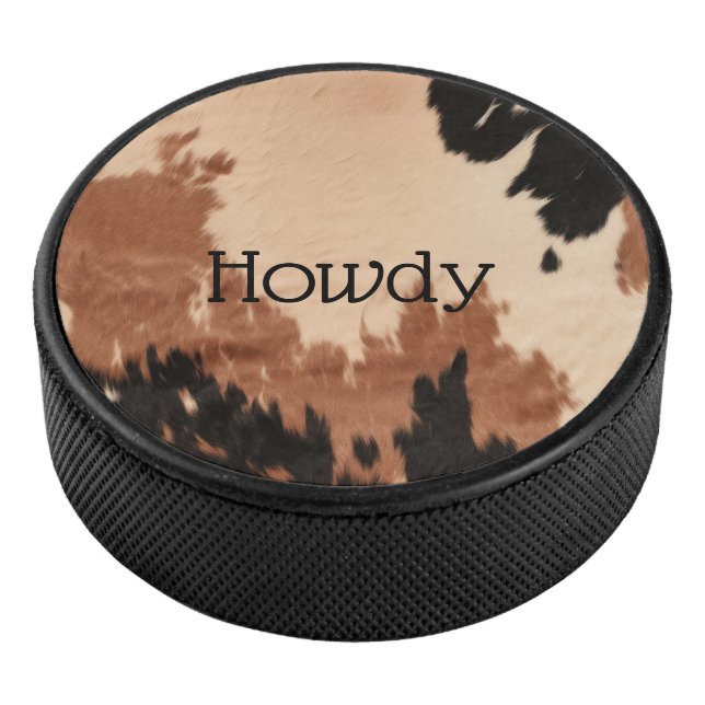 Disco De Hockey Piel de vaca de Cream Brown (3/4)
