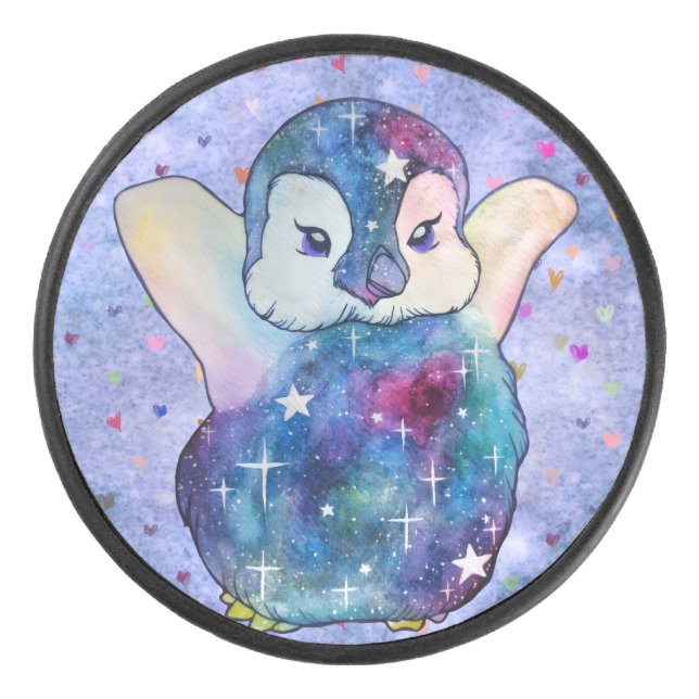 Disco De Hockey Pingüino llamado Button (Anverso)