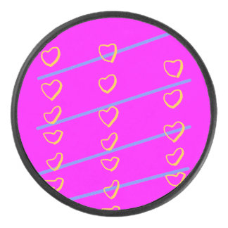 Disco De Hockey Pink Heart Scroll