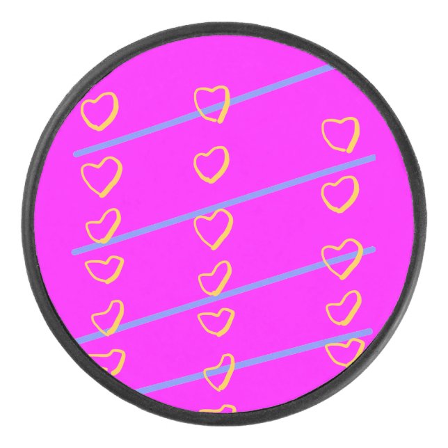 Disco De Hockey Pink Heart Scroll (Anverso)