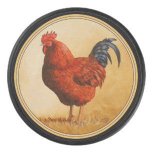 Disco De Hockey Pollo Rojo de Rhode Island