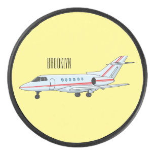 Disco De Hockey Private jet cartoon illustration