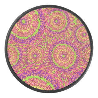Disco De Hockey Psychedelic Neon Mandala Swirl Pattern