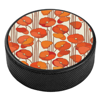 Disco De Hockey Puck de Hockey Amapolas Art Nouveau