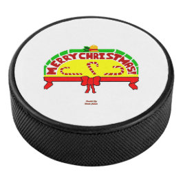 Disco De Hockey Puck de hockey de saludos de Navidad