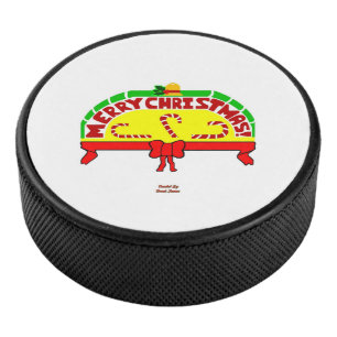 Disco De Hockey Puck de hockey de saludos de Navidad