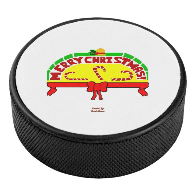 Disco De Hockey Puck de hockey de saludos de Navidad (3/4)