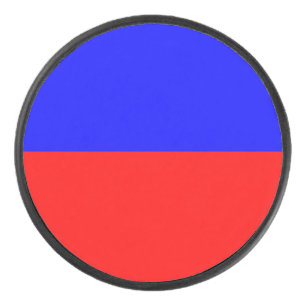 Disco De Hockey Puck de hockey rojo y azul