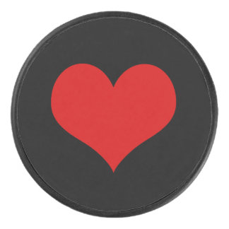 Disco De Hockey Puck de hockey sobre el corazón rojo