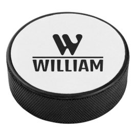 Disco De Hockey Puck de nombre de monograma personalizado