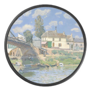 Disco De Hockey Puente en Villeneu por Sisley Impresionist Paint