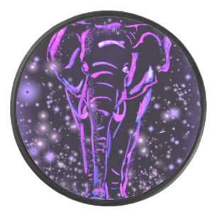 Disco De Hockey Puto de hockey sobre elefante morado