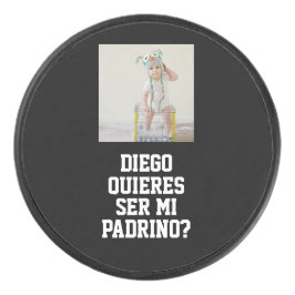 Disco De Hockey Quieres Ser Mi Padrino Godparent Proposal Sports