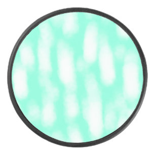 Disco De Hockey Rayas abstractas de acuarela blanca verde pastel
