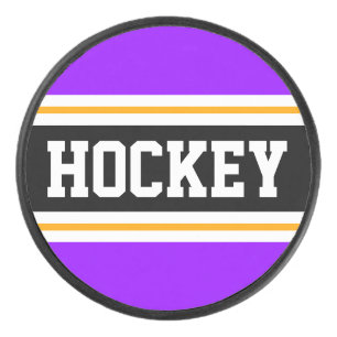 Disco De Hockey Rayas de HOCKEY deportivas brillantes púrpura nara
