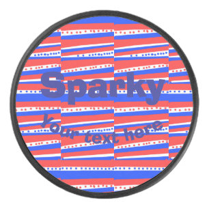 Disco De Hockey Rayas de los círculos azules rojos