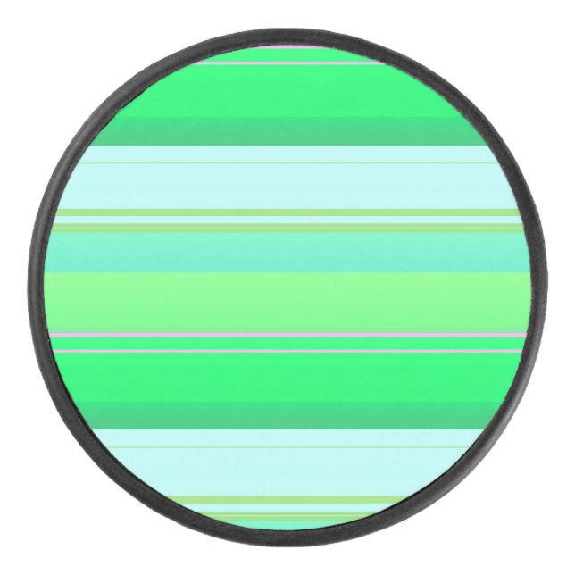 Disco De Hockey Rayas verdes de agua dulce (Anverso)