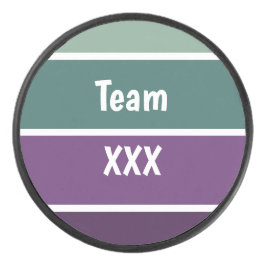 Disco De Hockey Rayas Verdes Y Púrpura