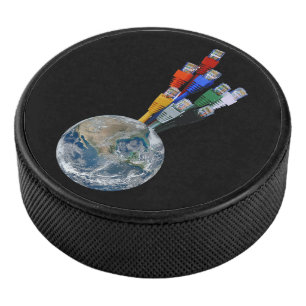 Disco De Hockey Red Ethernet conectada a la Tierra