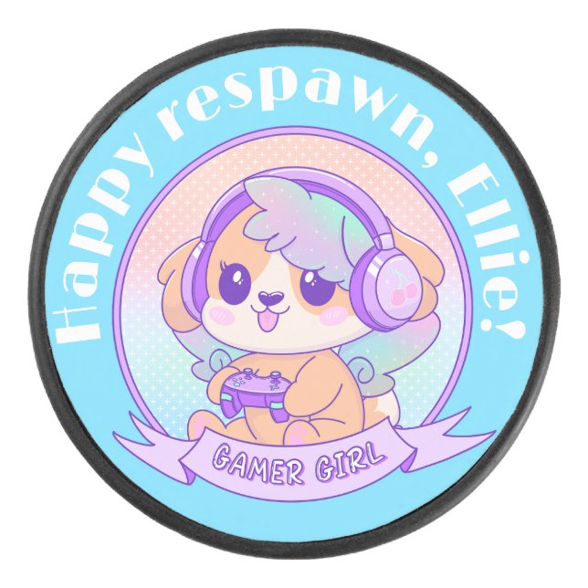 Disco De Hockey Regalo de cumpleaños de Guay Kawaii para Chica de  (Anverso)