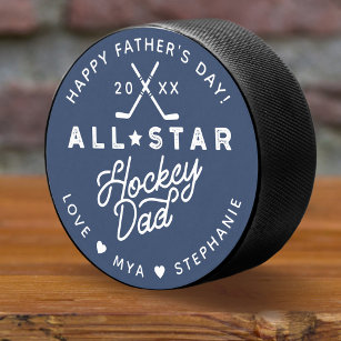 Disco De Hockey Regalo del Día del Padre Feliz de Papá de Hockey d