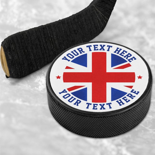 Disco De Hockey Reino Unido Bandera del Reino Unido Londres Reino  (UK United Kingdom Flag London British Britain Hockey Puck)