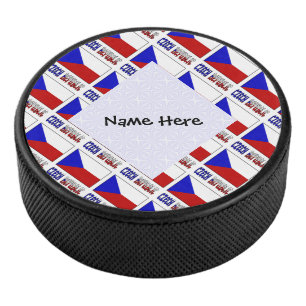 Disco De Hockey República Checa y bandera checa personalizada con 