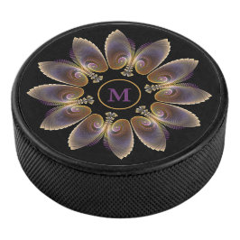 Disco De Hockey Resumen Angel Wings Mandala Fractal Monograma