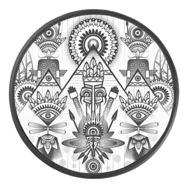 Disco De Hockey Resumen de la antigua tribu indígena (Anverso)