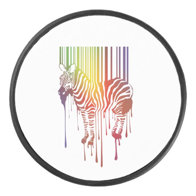 Disco De Hockey Resumen del bastón de hockey sobre cebra (Anverso)