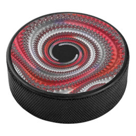 Disco De Hockey Resumen Fractal de gradiente negro rojo