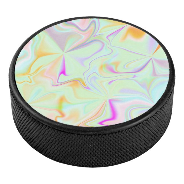 Disco De Hockey Resumen Holograma Faux Colorous Pattern (3/4)