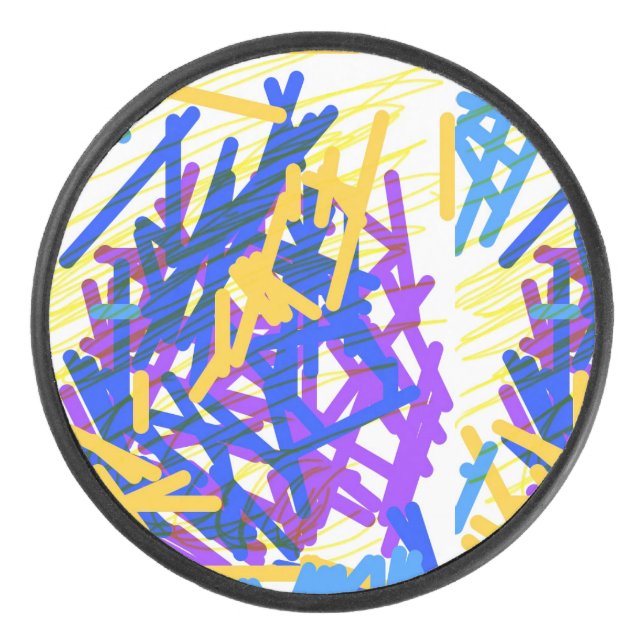 Disco De Hockey Resumen moderno Esplash de pintura festiva (Anverso)