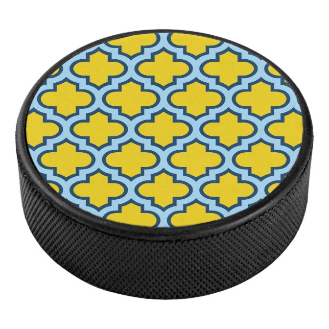 Disco De Hockey Rojo azul amarillo y bebé, Entramado, Quatrefoil (3/4)