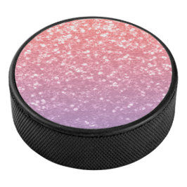 Disco De Hockey Rosa de lavanda morada chispeante chispas purpurin