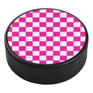 Disco De Hockey Rosa y blanco de neón bajo control