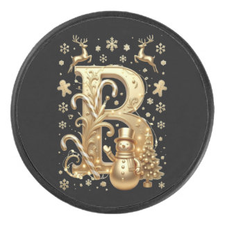 Disco De Hockey Royal Gold B Luxury Snowman Official Hockey Puck
