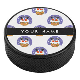 Disco De Hockey Santa Claus En Chimney, Nieve, Navidades, Año Nuev