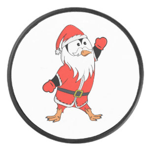 Disco De Hockey Santa Claus Penguin lista para Navidades