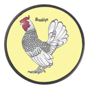 Disco De Hockey Sebright chicken cartoon illustration