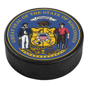 Disco De Hockey Sello de Estado de Wisconsin
