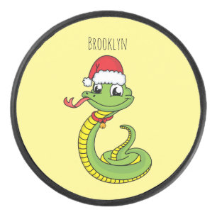 Disco De Hockey Serpiente verde suave con personalizado de sombrer