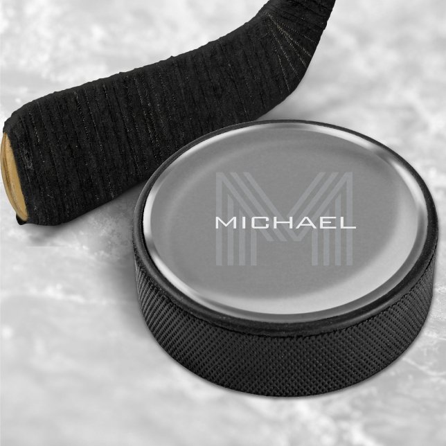 Disco De Hockey Silver Coin Name Monogram Initial (Silver Coin Name Monogram Initial Hockey Puck
)